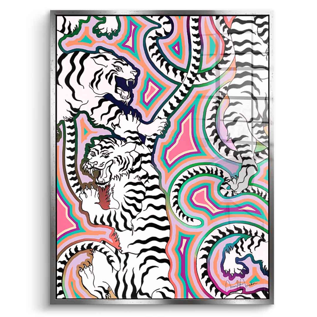 White Tiger Crawl - Acrylglas