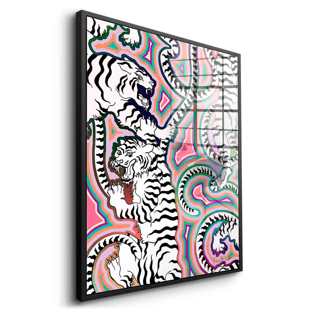 White Tiger Crawl - Acrylglas