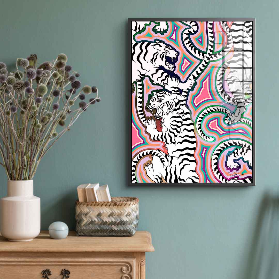 White Tiger Crawl - Acrylglas