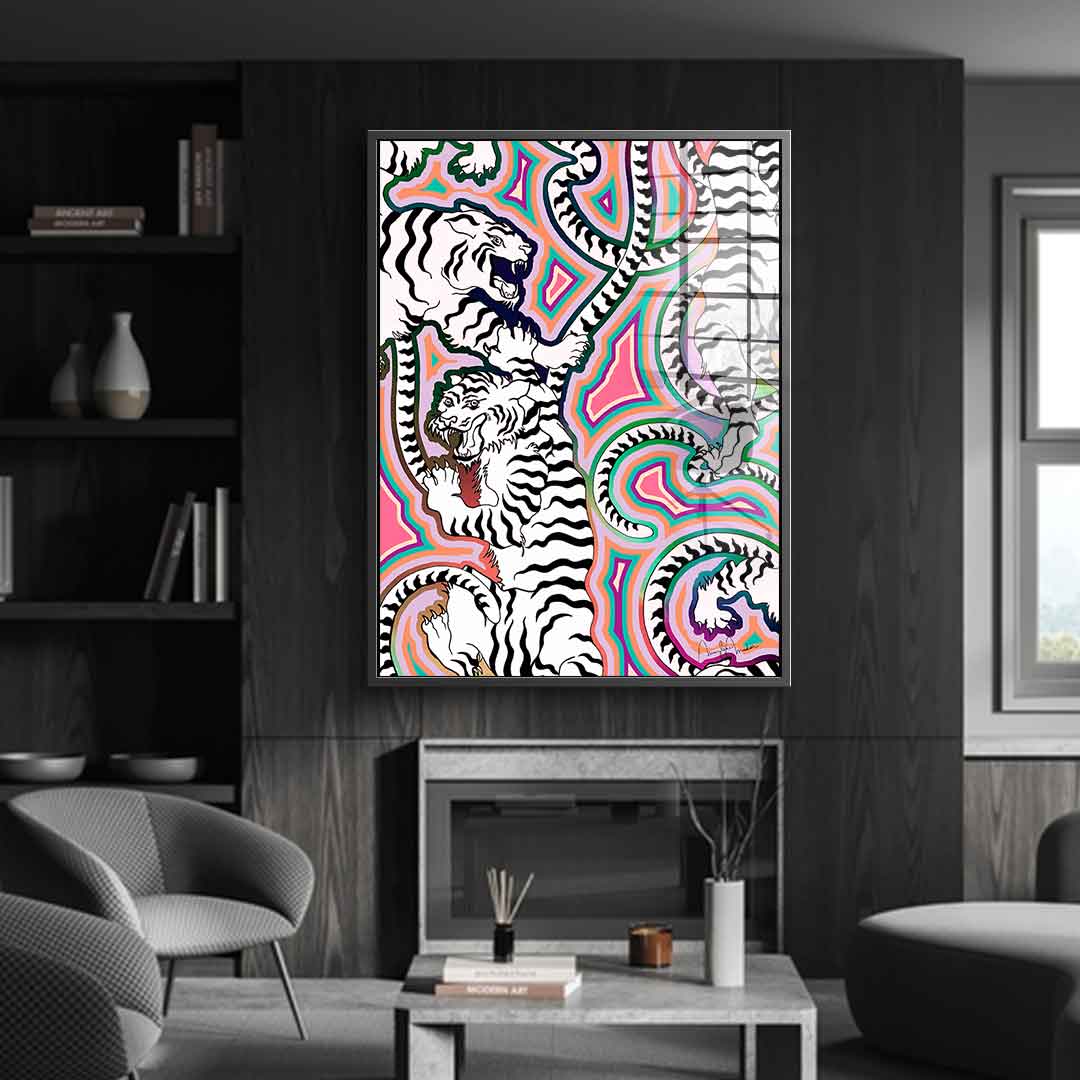 White Tiger Crawl - Acrylglas