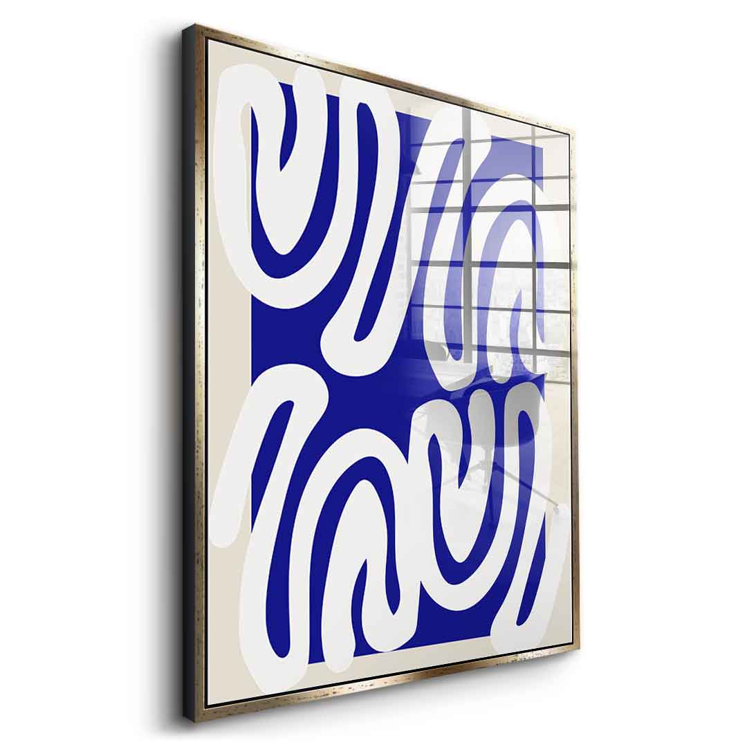 White on Blue - acrylic glass