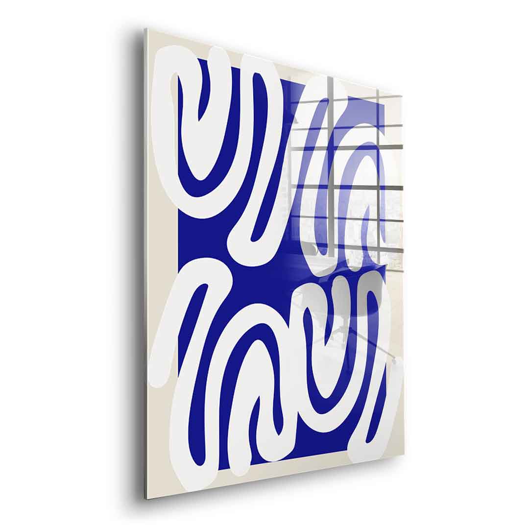 White on Blue - acrylic glass