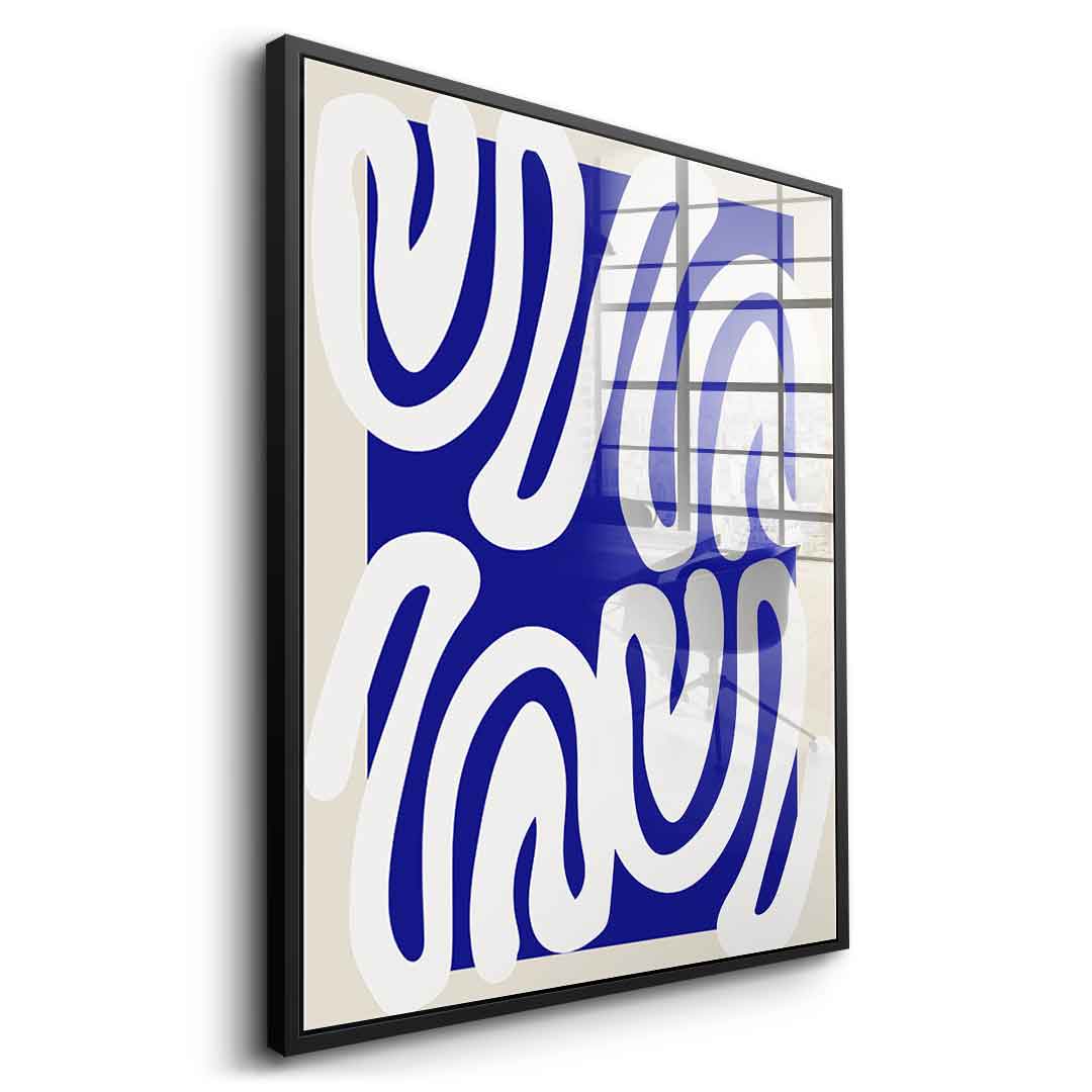 White on Blue - acrylic glass