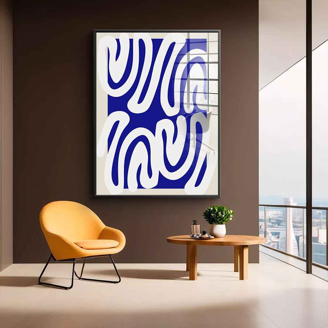 White on Blue - acrylic glass