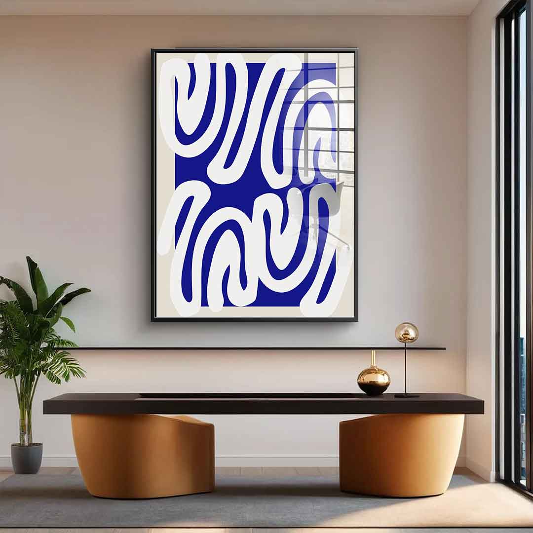 White on Blue - Acrylglas