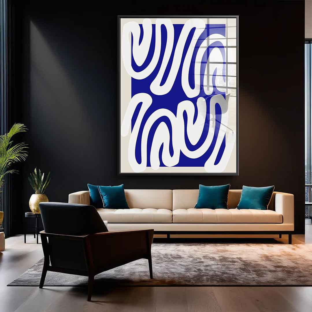 White on Blue - acrylic glass