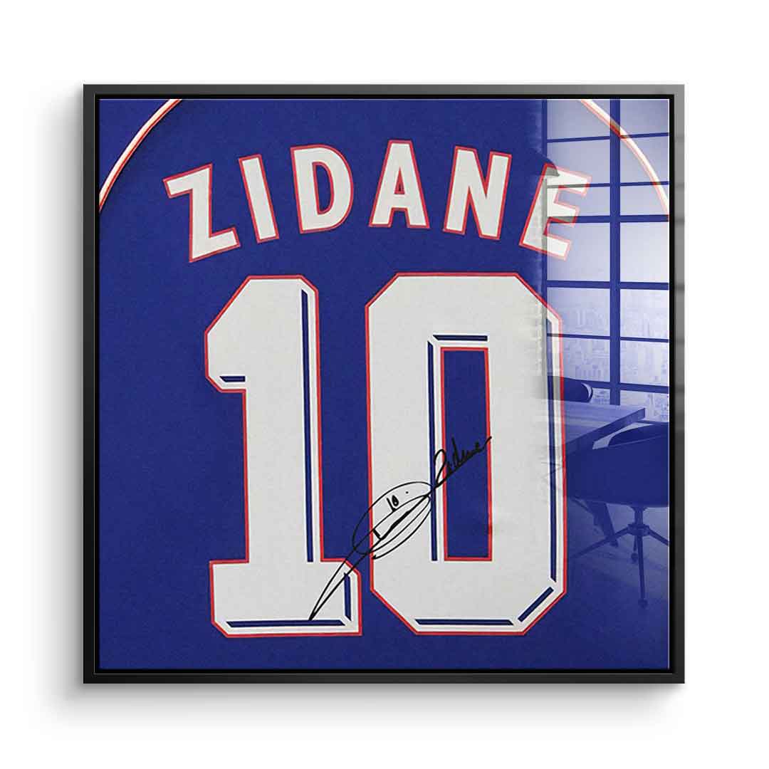 Acrylic glass print of Zidane, football player, 10 France, art