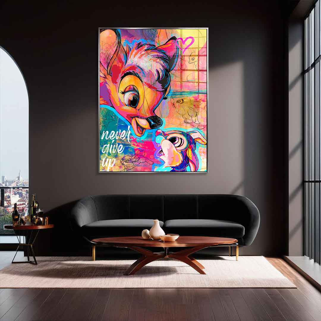 Never give up - Acrylic glass