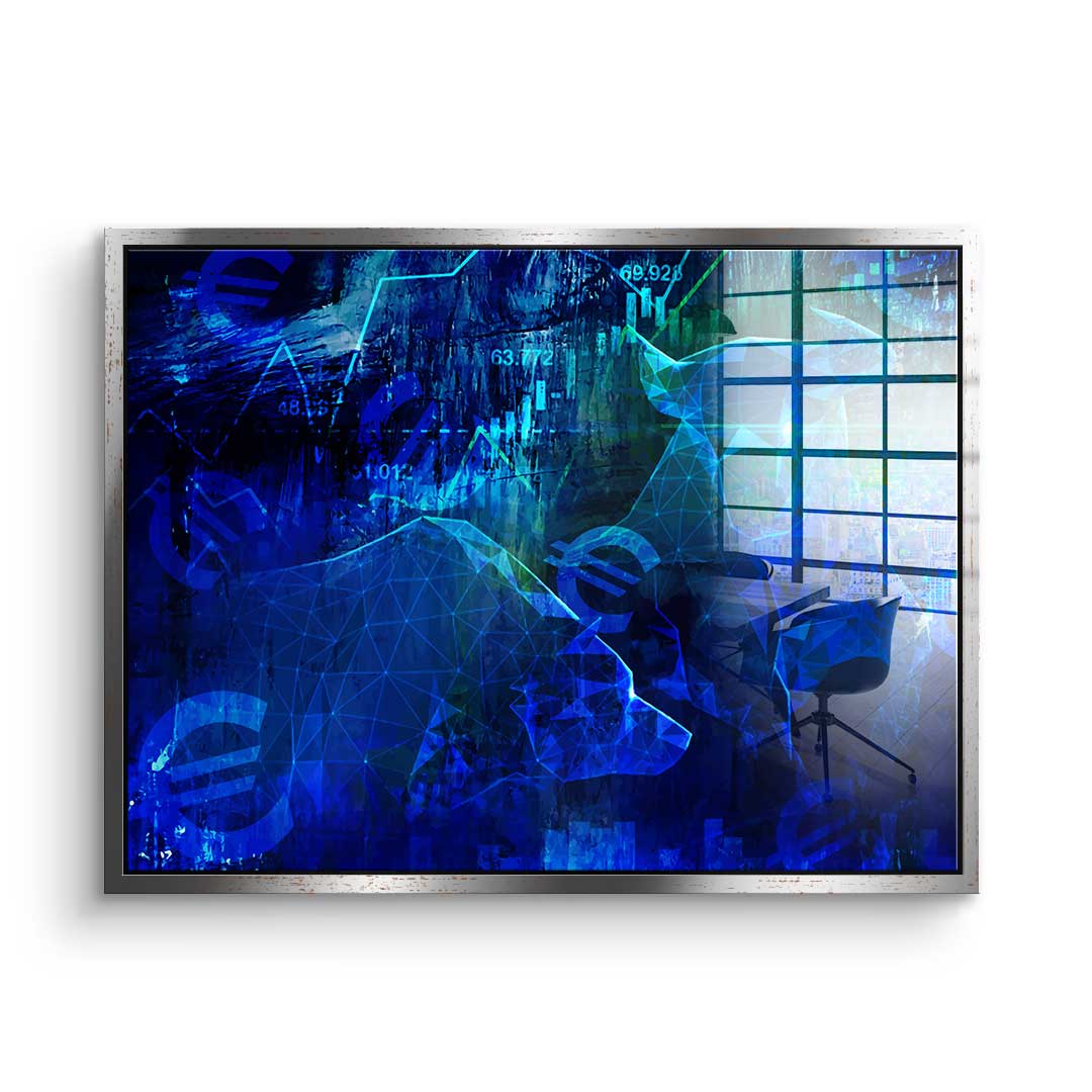 Blue Stock Market - Acrylglas