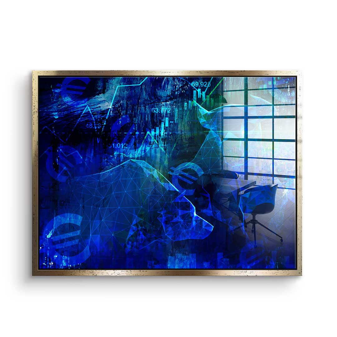 Blue Stock Market - Acrylglas