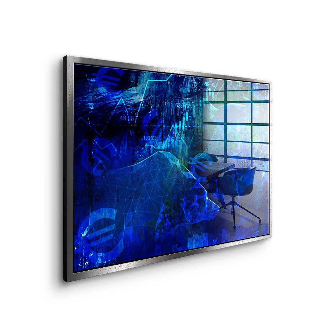 Blue Stock Market - Acrylglas