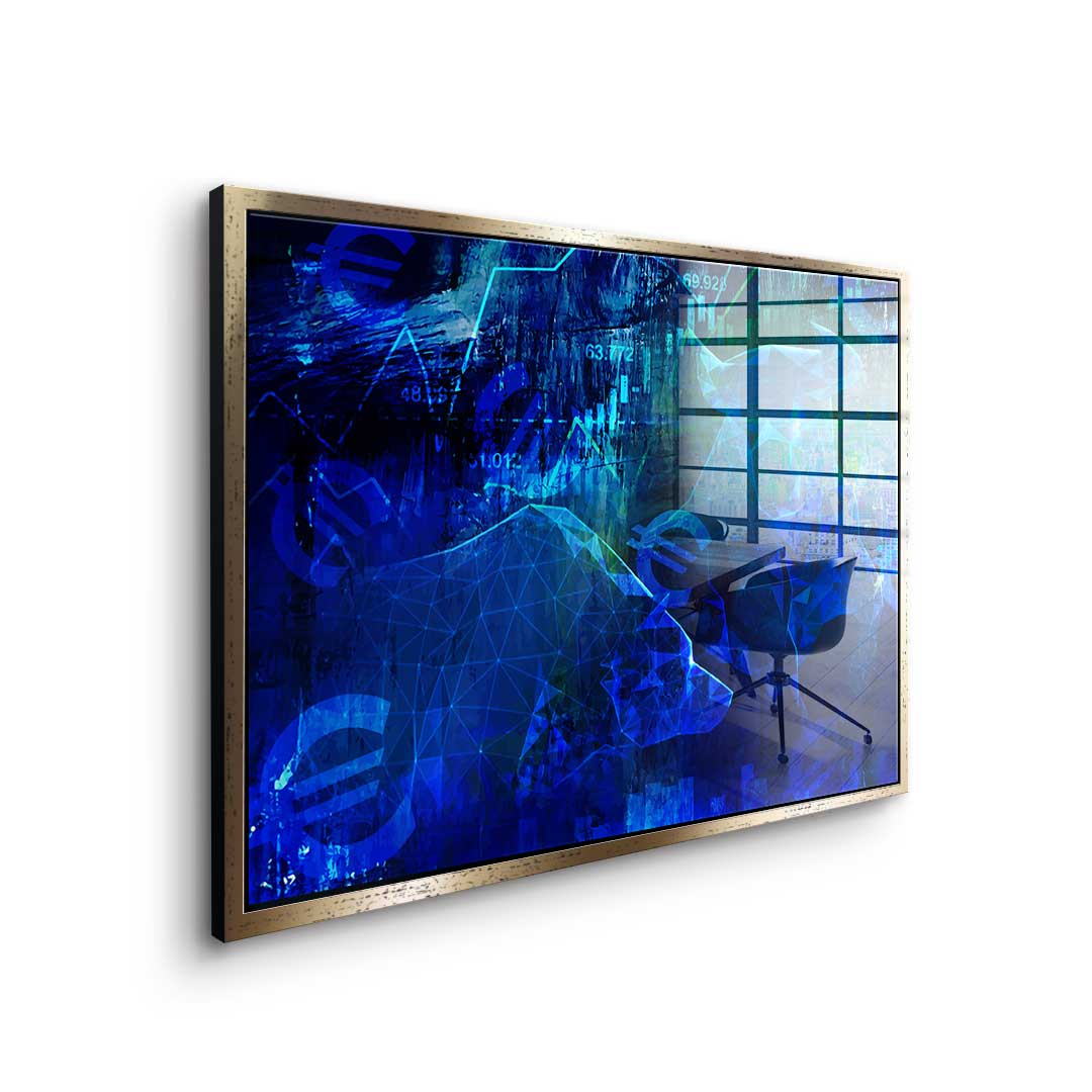 Blue Stock Market - Acrylglas
