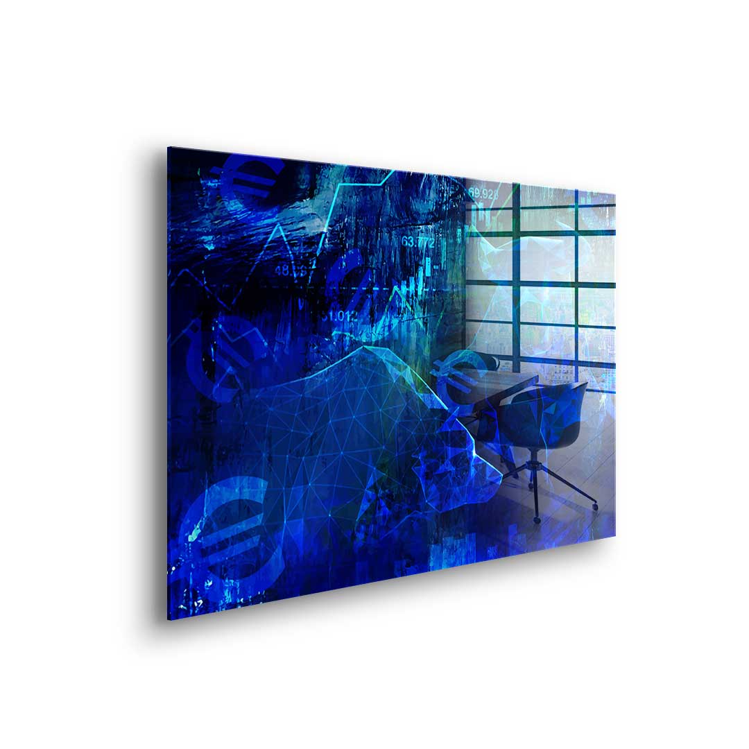 Blue Stock Market - Acrylglas