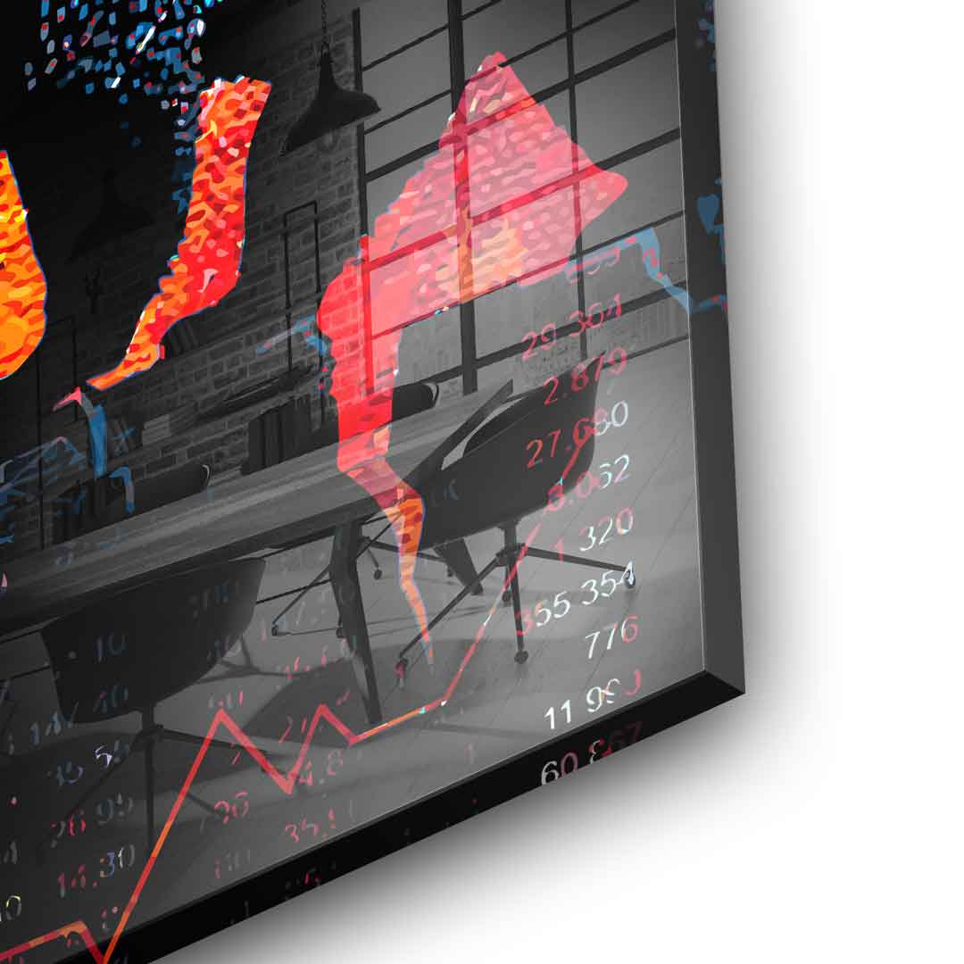 Bull Fights Bear - Acrylic Glass