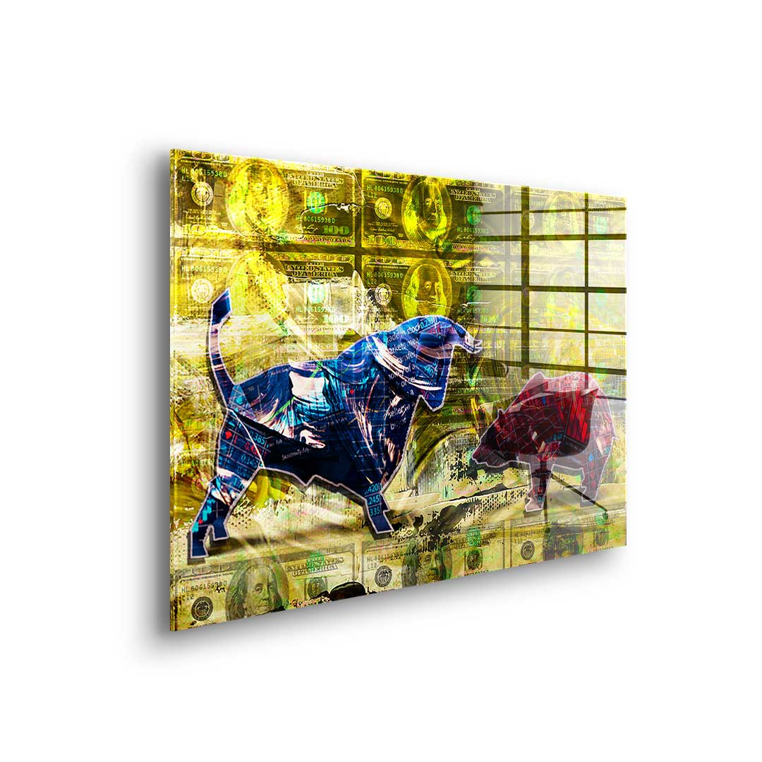 Bull vs. Bear - Acrylic glass