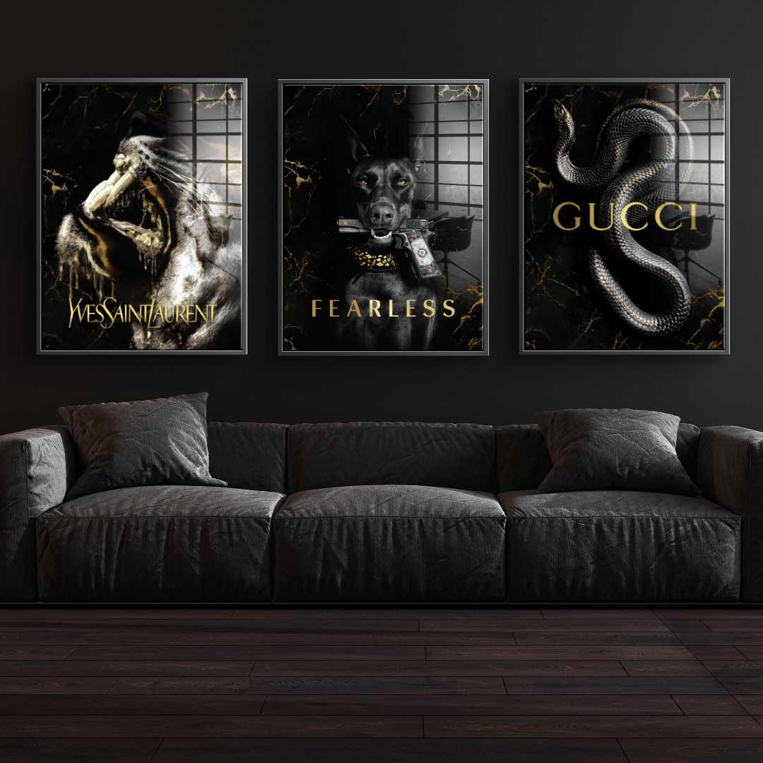 Luxury Gold Animals - Acrylglas 3x
