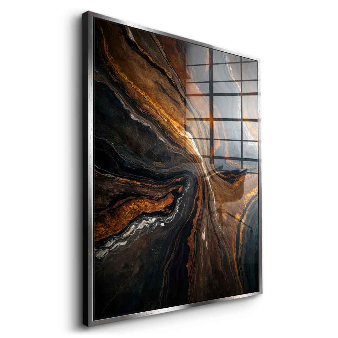 Golden Tones In Dark Stone - Acrylglas