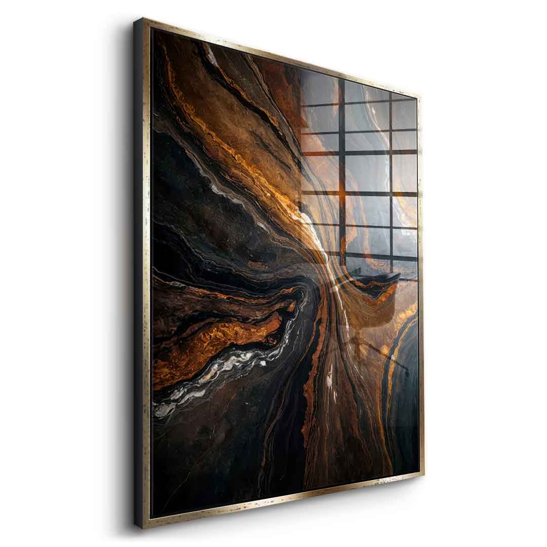 Golden Tones In Dark Stone - Acrylglas