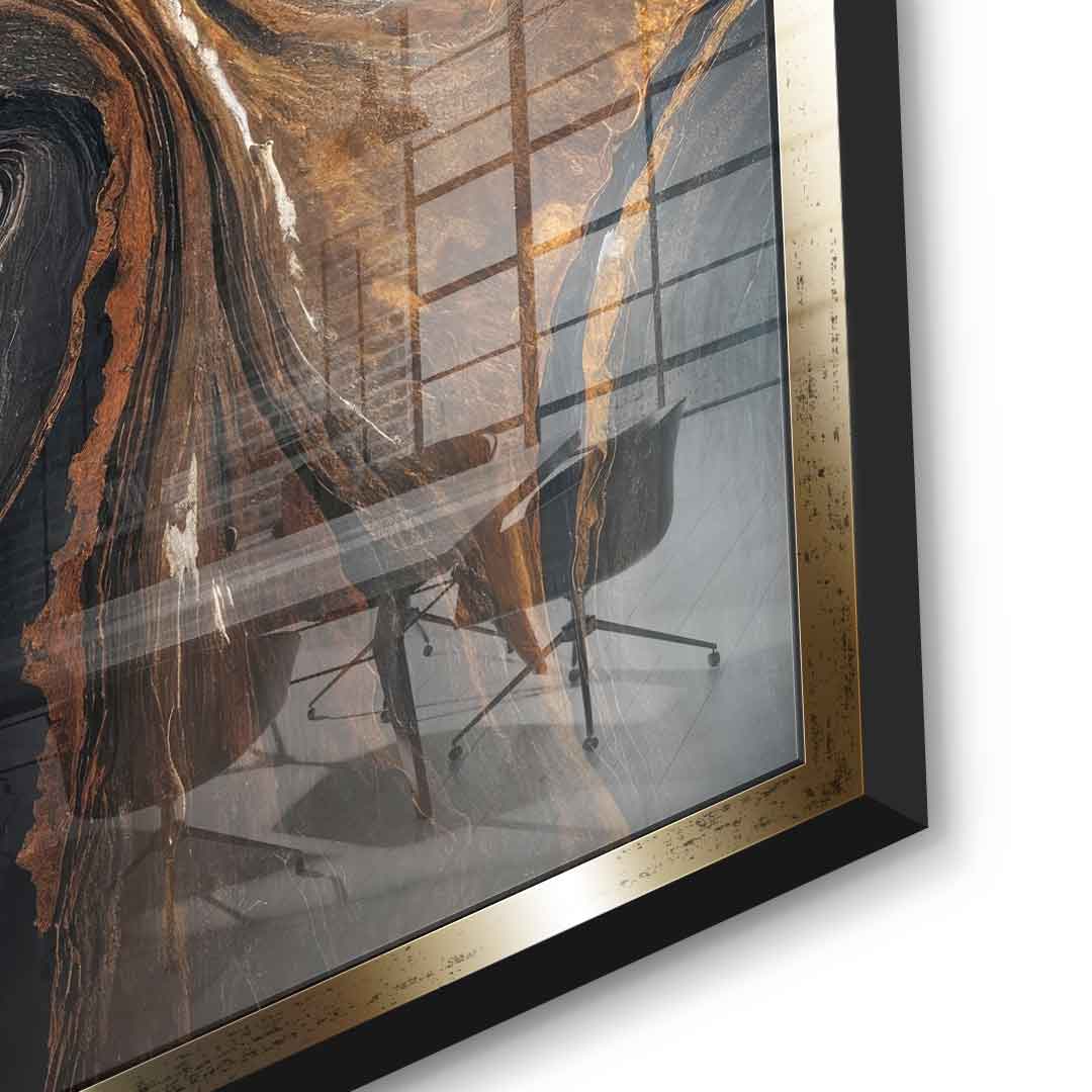 Golden Tones In Dark Stone - Acrylglas