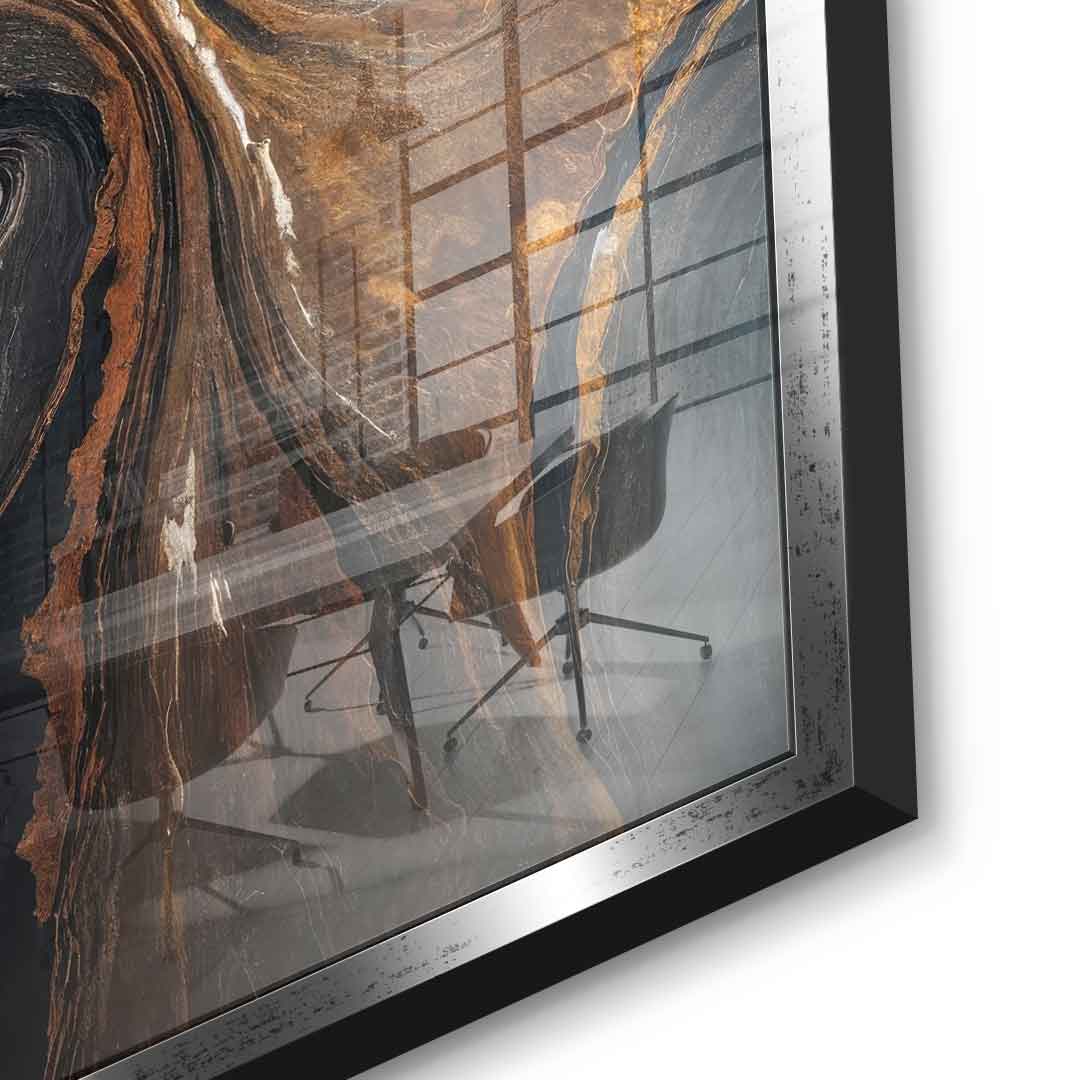 Golden Tones In Dark Stone - Acrylglas