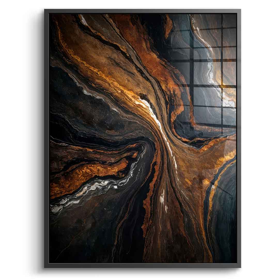 Golden Tones In Dark Stone - Acrylglas