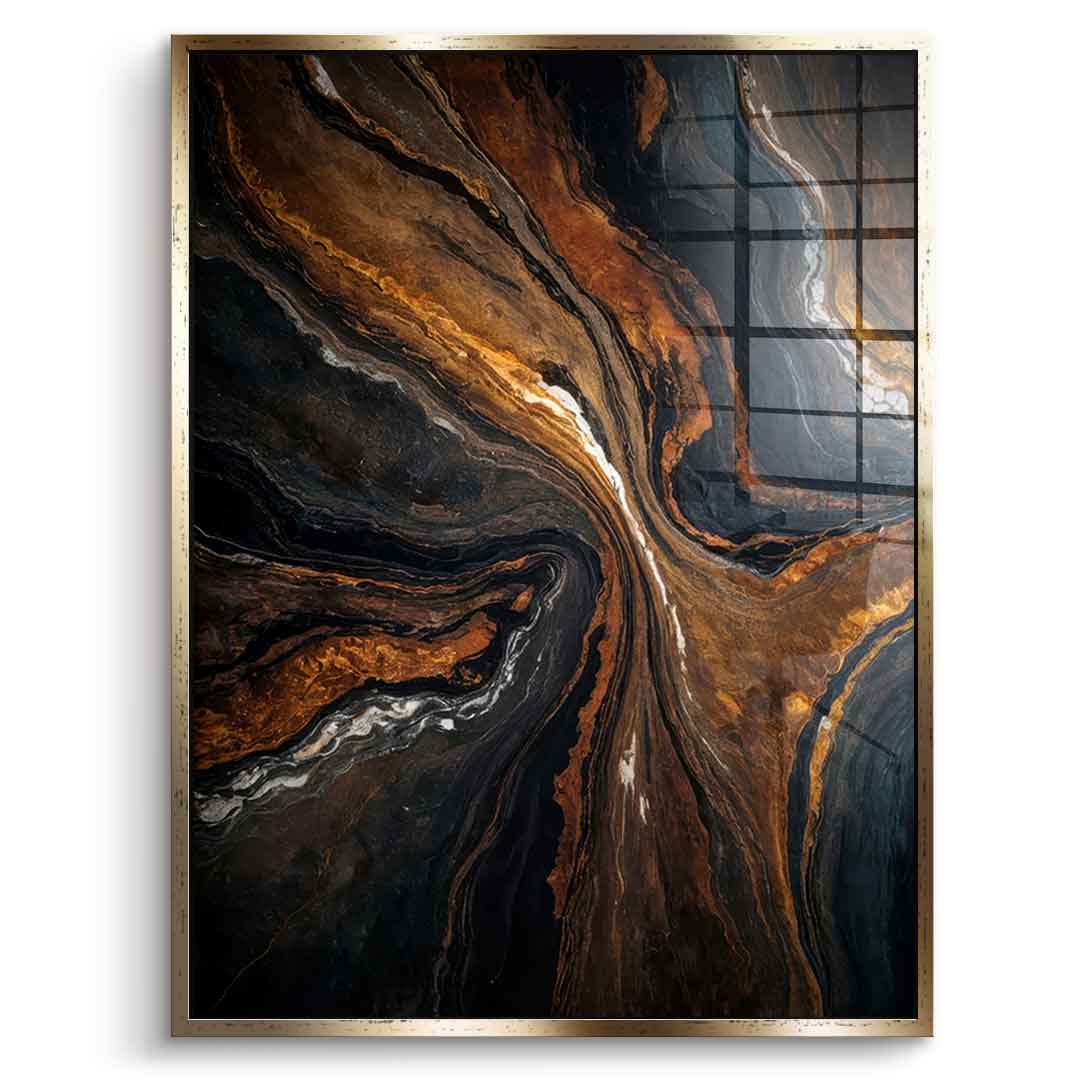 Golden Tones In Dark Stone - Acrylglas
