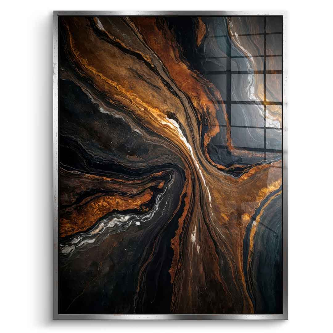 Golden Tones In Dark Stone - Acrylglas