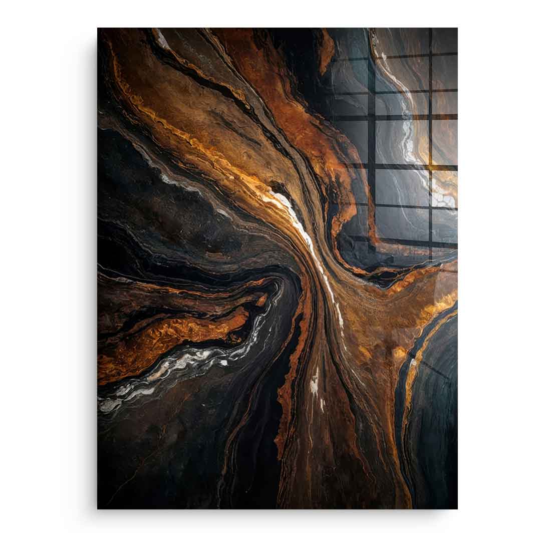 Golden Tones In Dark Stone - Acrylglas