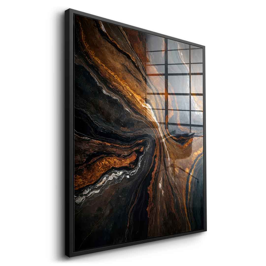 Golden Tones In Dark Stone - Acrylglas