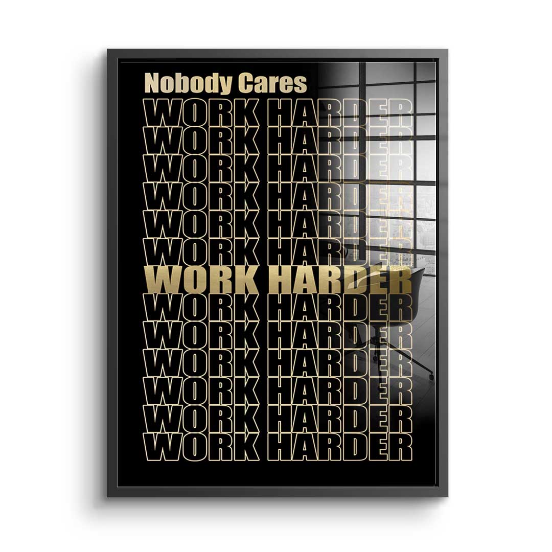 Work Harder Gold - Acrylic glass