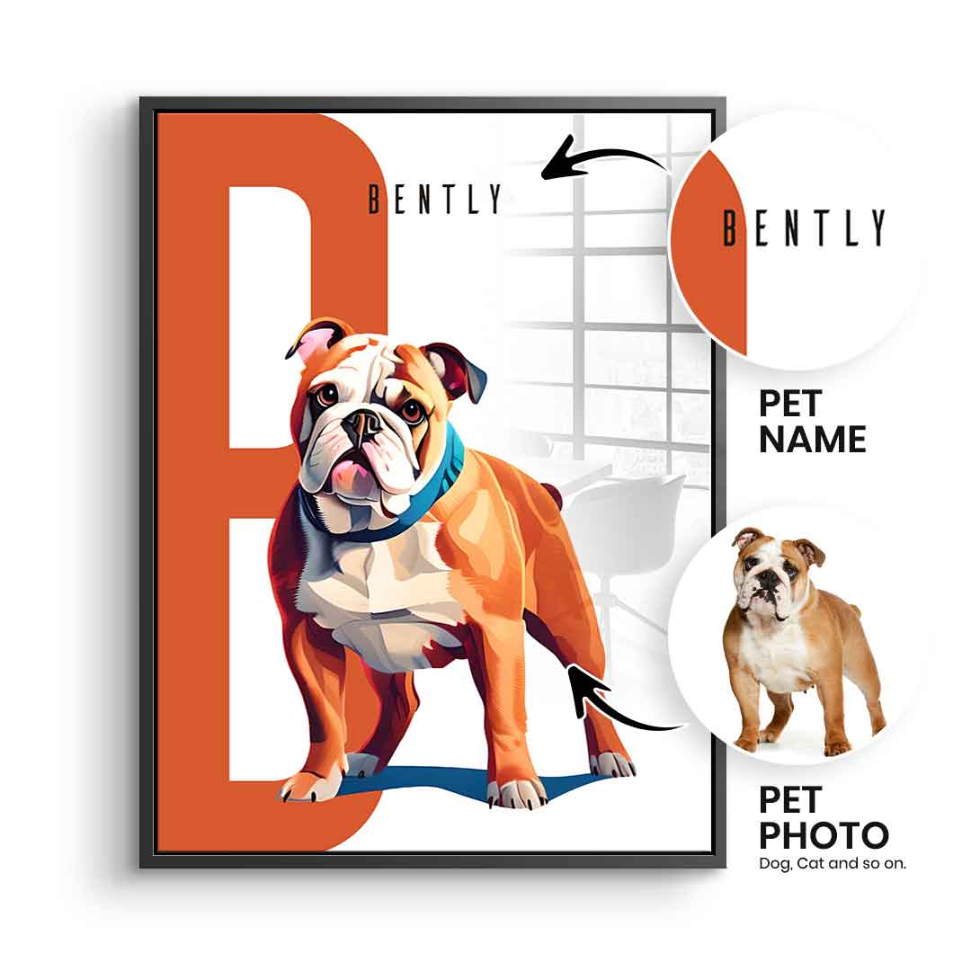 Pet Initial personalizable - acrylic glass