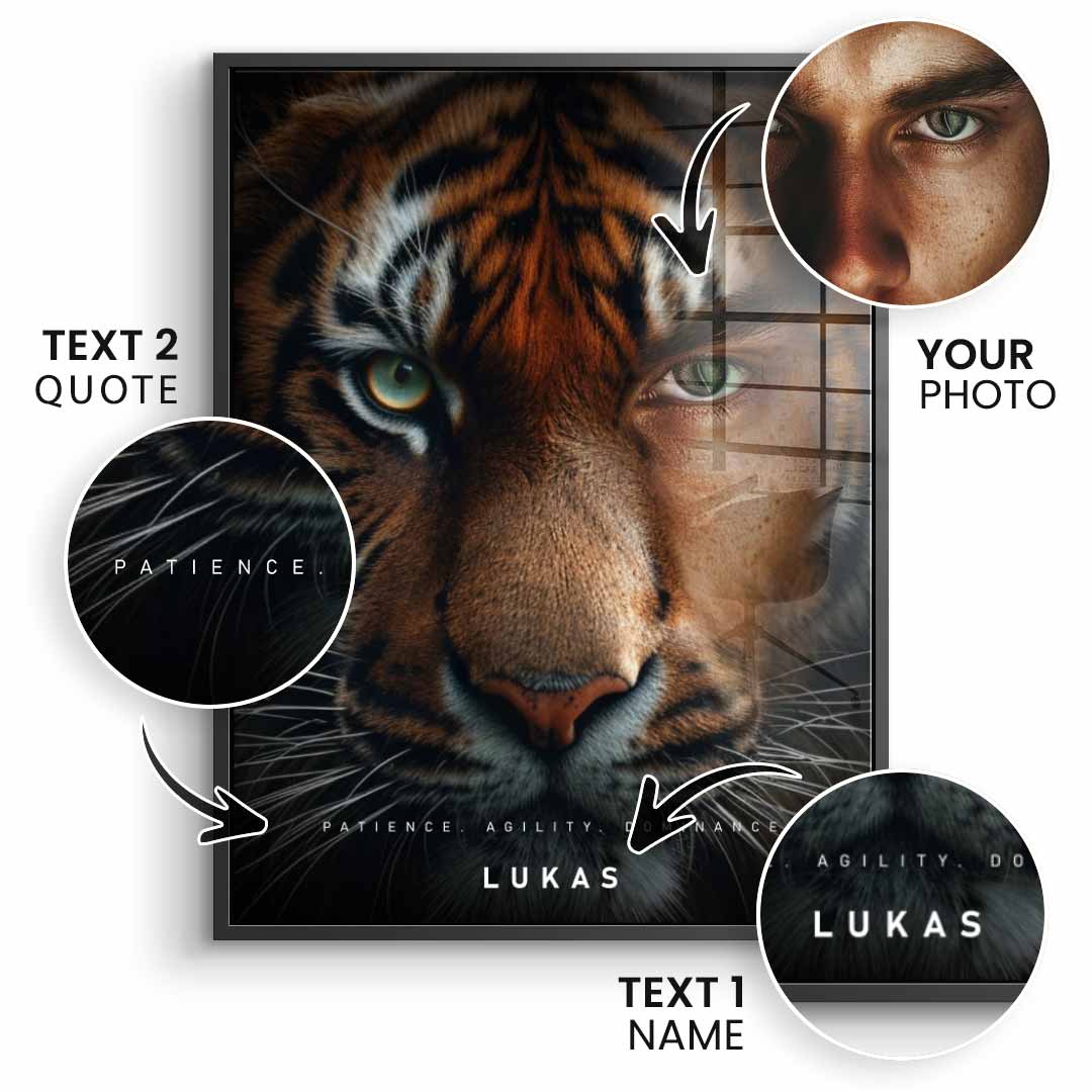 Tiger Fusion personalisierbar - Acrylglas