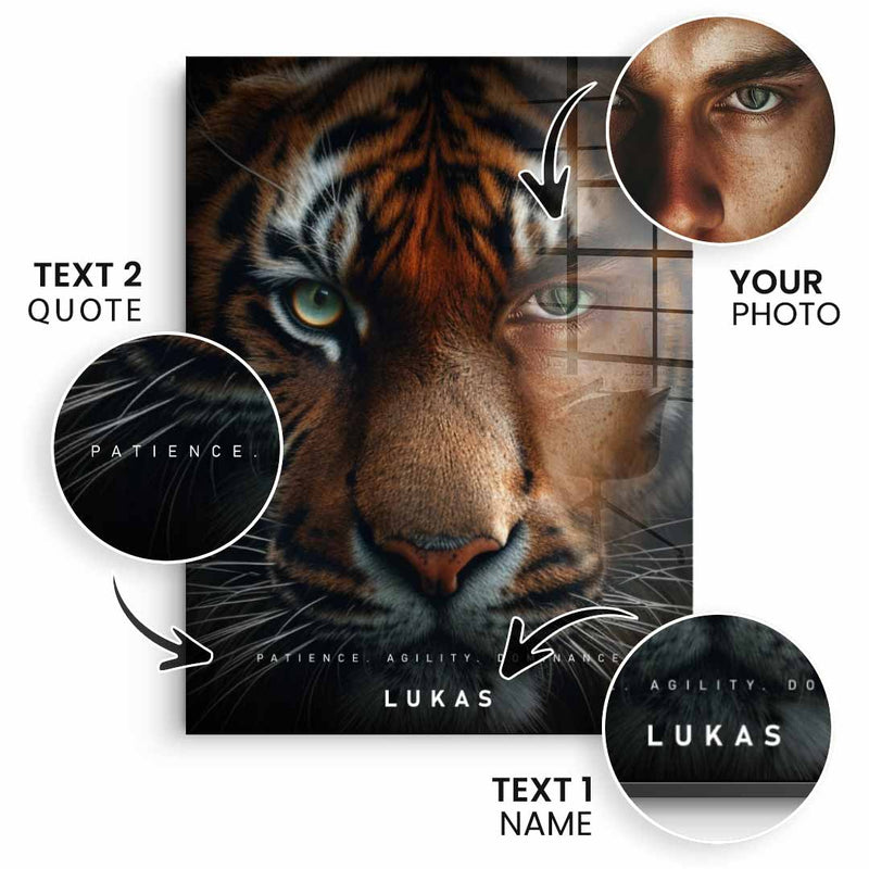 Tiger Fusion personalisierbar - Acrylglas