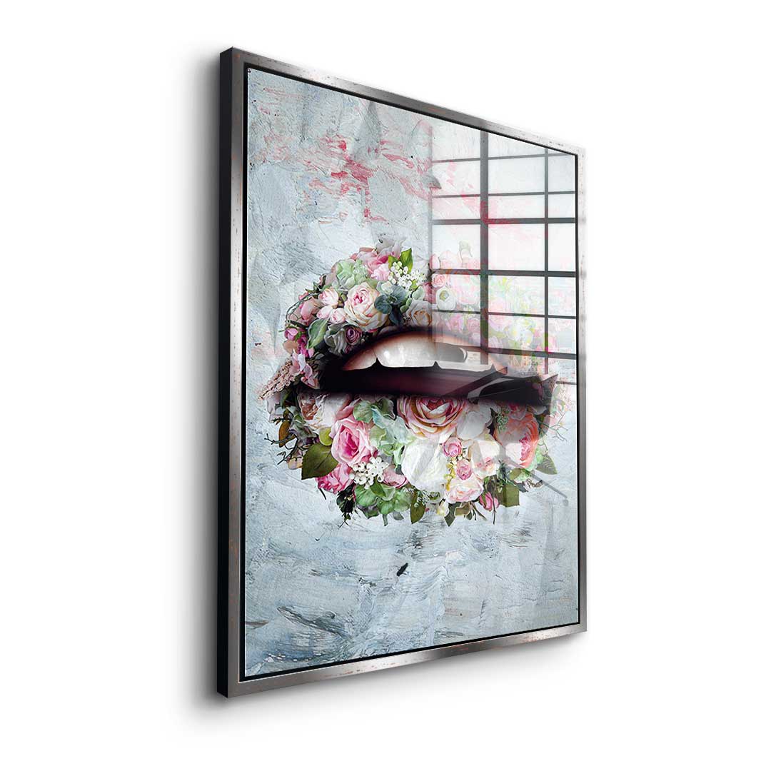 Lips &amp; Flowers - Acrylic glass