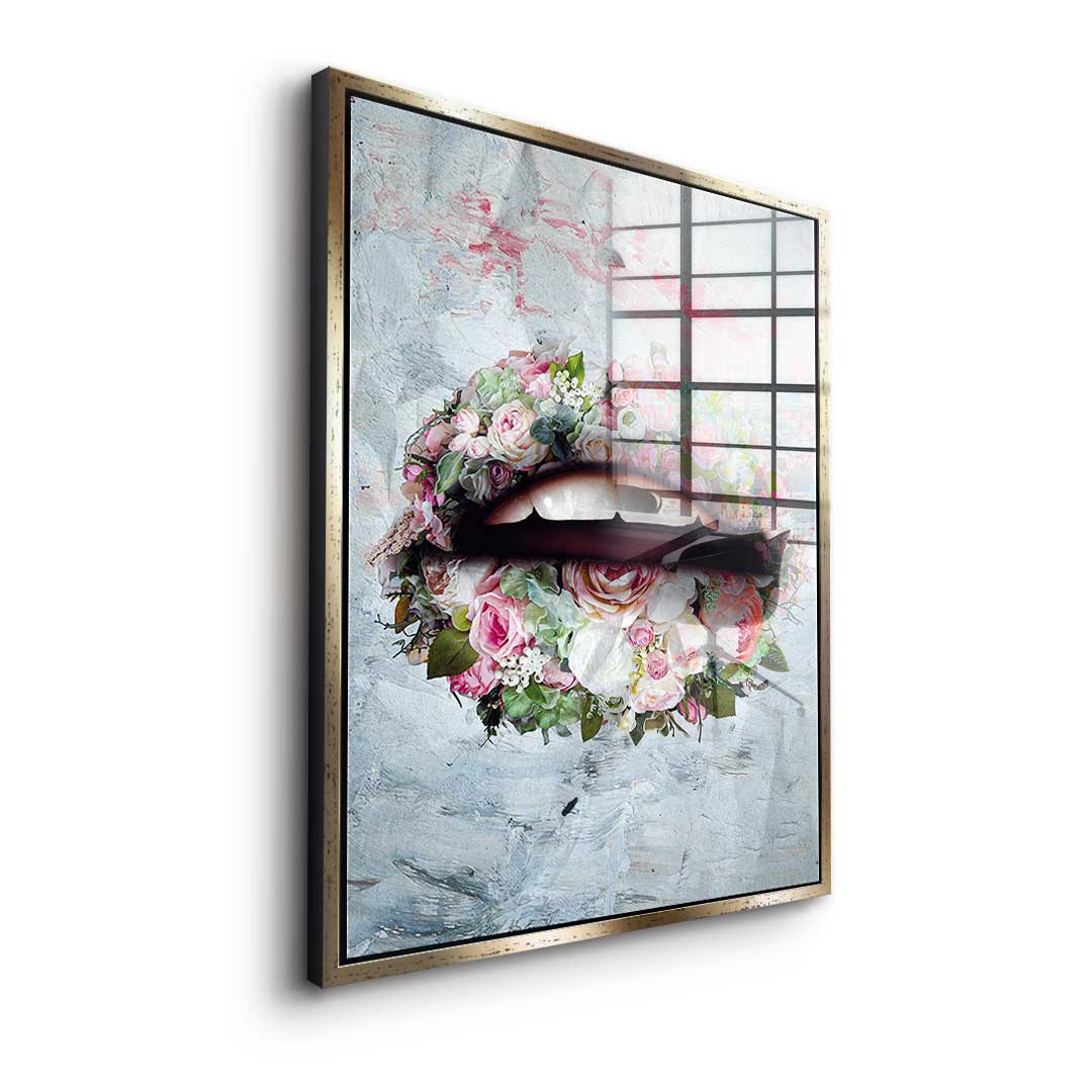Lips &amp; Flowers - Acrylic glass