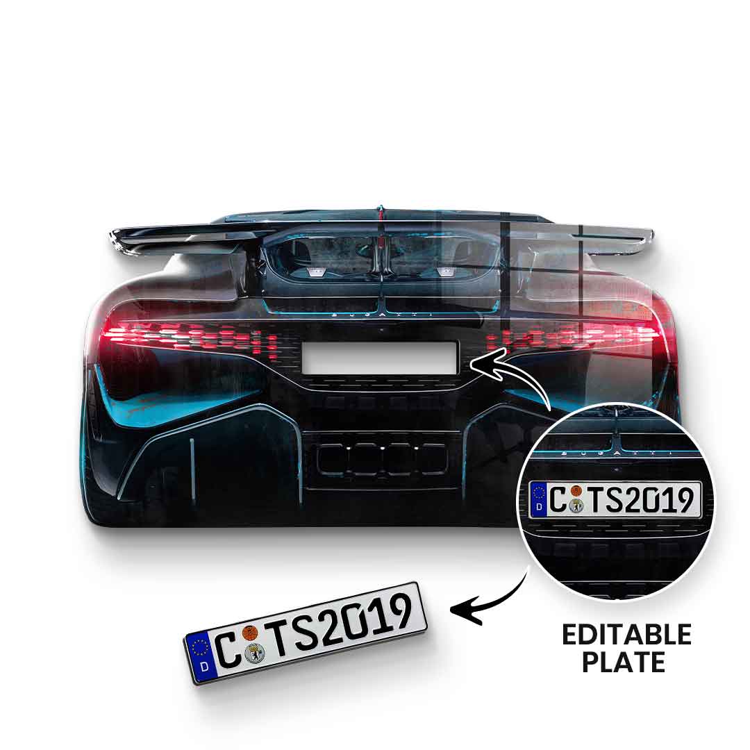 Wall sculpture Bugatti Backside - acrylic glass - customizable