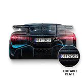 Wandskulptur Bugatti Backside - Acrylglas - personalisierbar
