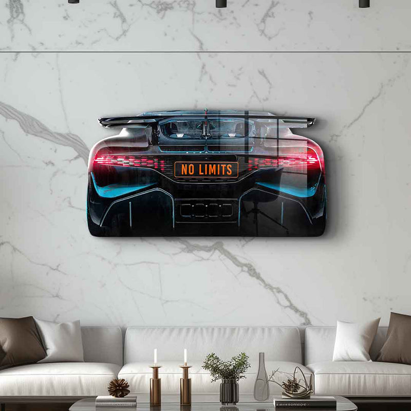 Wandskulptur Bugatti Backside - Acrylglas