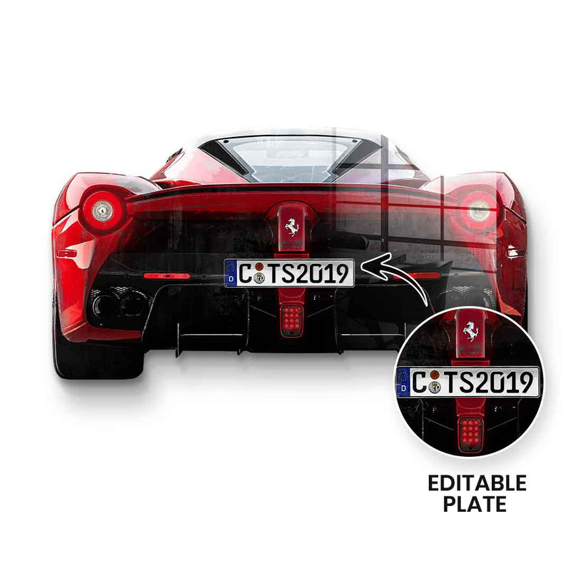 Wandskulptur Ferrari Backside - Acrylglas - personalisierbar