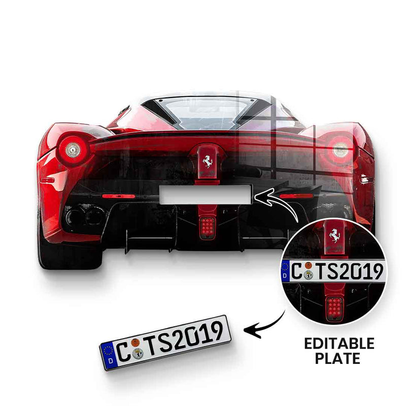 Wandskulptur Ferrari Backside - Acrylglas - personalisierbar