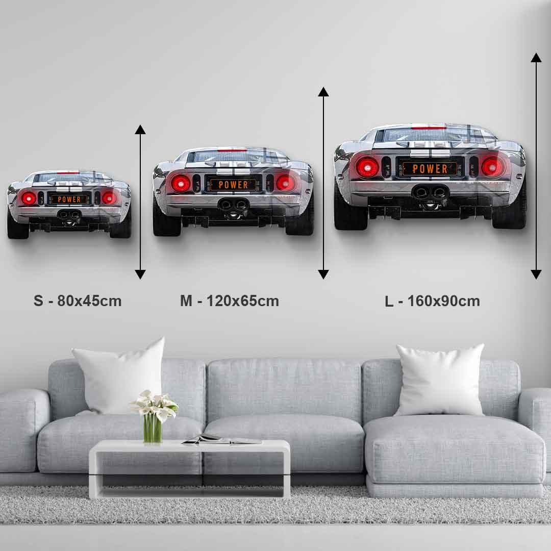Wandskulptur Ford GT Backside - Acrylglas