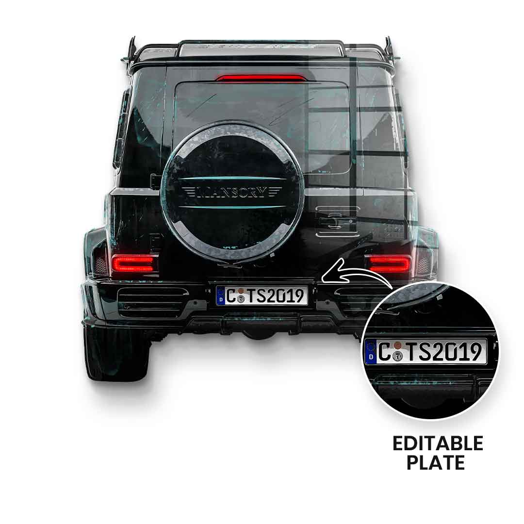 Wandskulptur G-Wagon Backside - Acrylglas - personalisierbar
