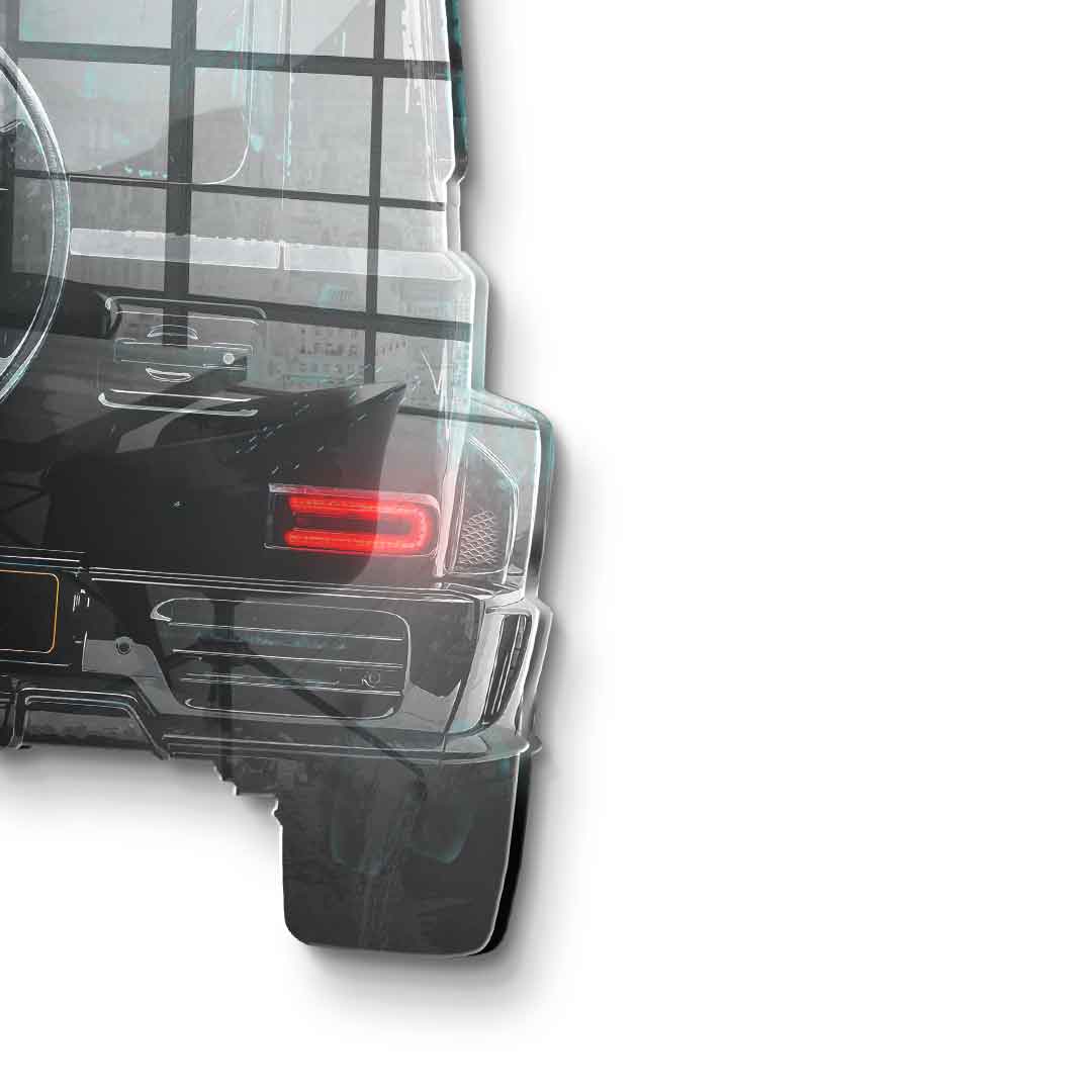 Wandskulptur G-Wagon Backside - Acrylglas