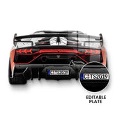 Wandskulptur Lambo Backside - Acrylglas - personalisierbar