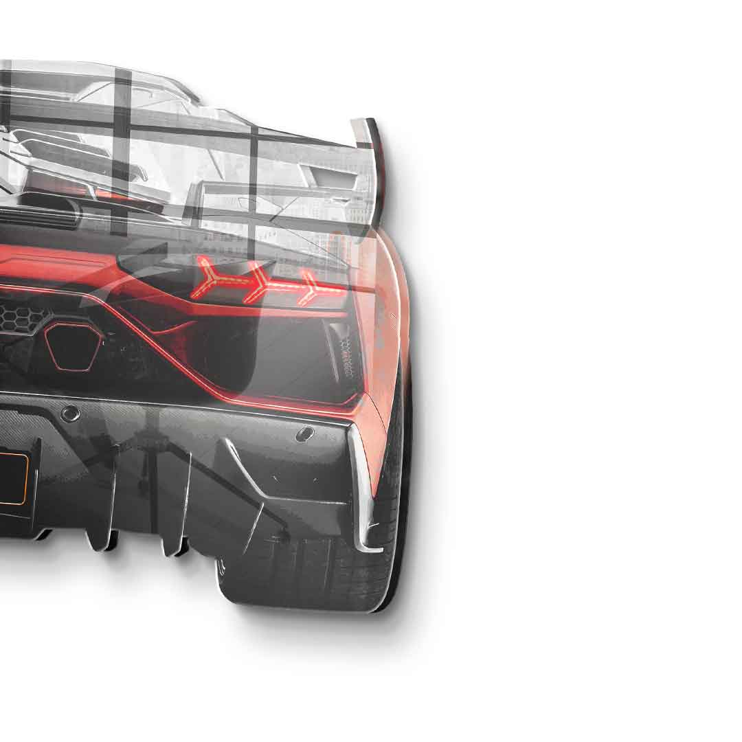 Wandskulptur Lambo Backside - Acrylglas