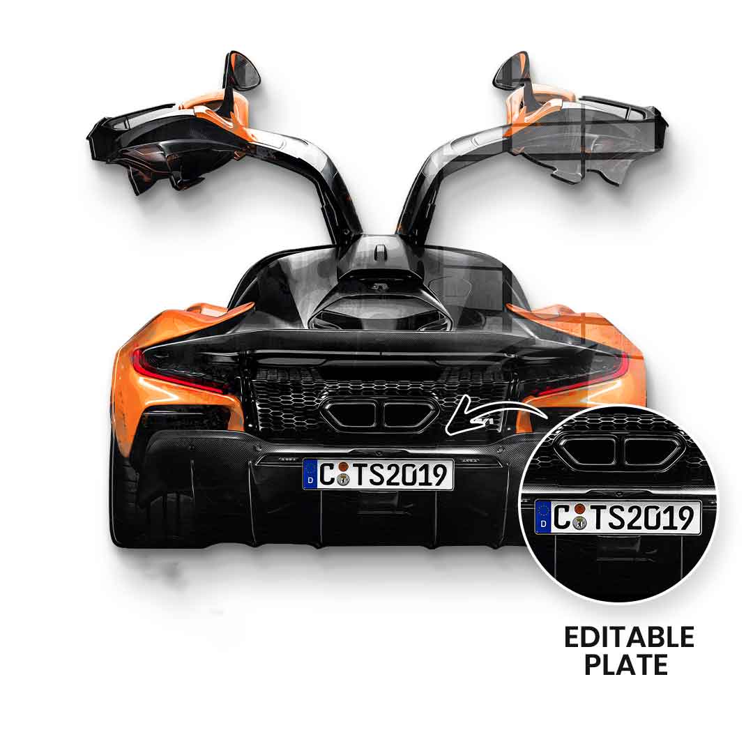 Wandskulptur Mclaren Backside - Acrylglas - personalisierbar