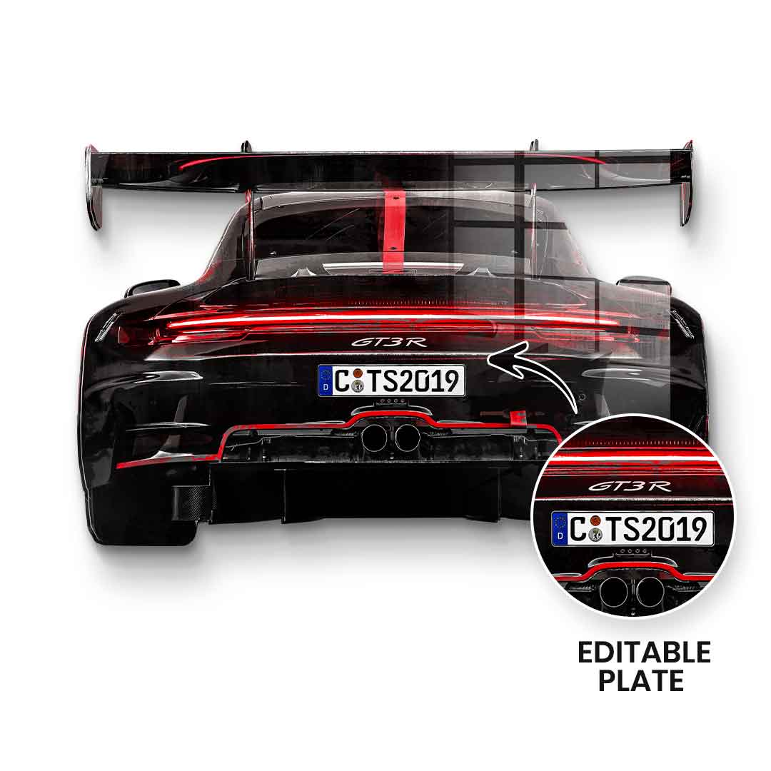 Wall sculpture Porsche Backside - acrylic glass - customizable