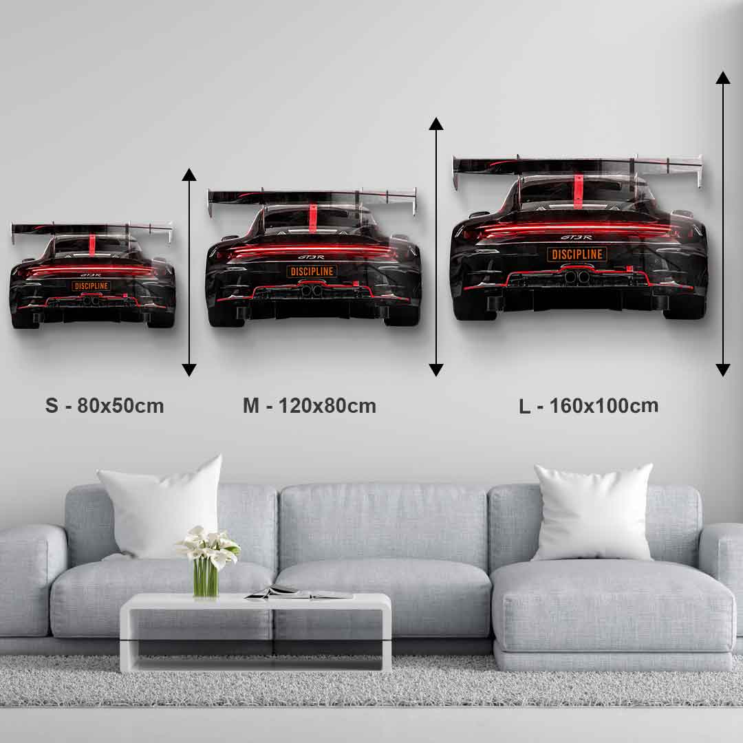 Wandskulptur Porsche Backside - Acrylglas