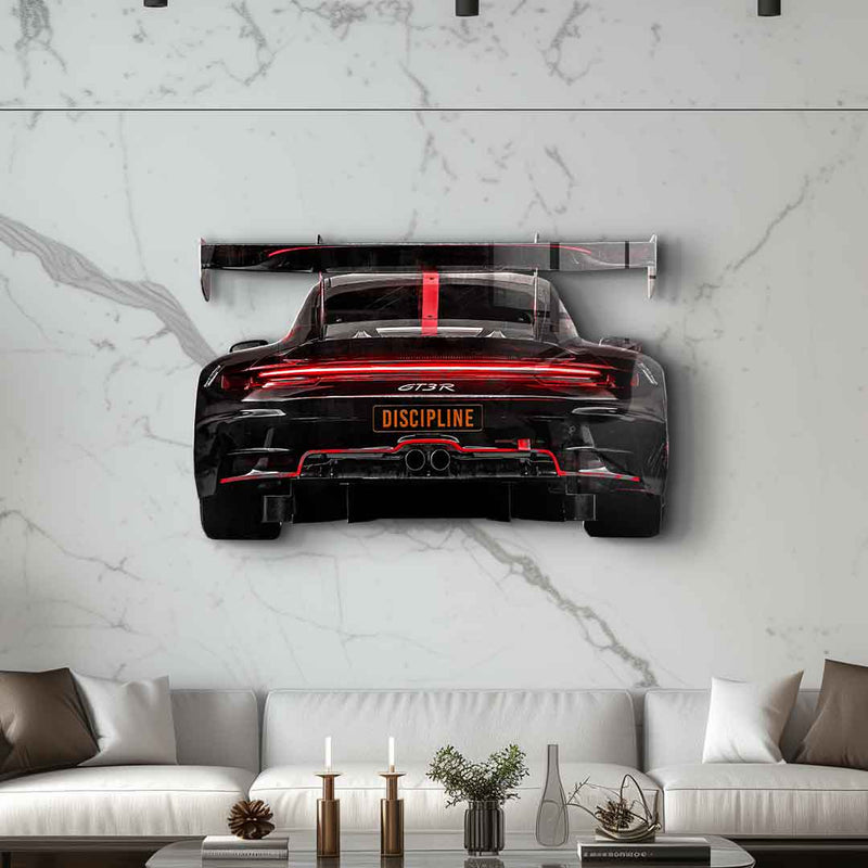 Wandskulptur Porsche Backside - Acrylglas