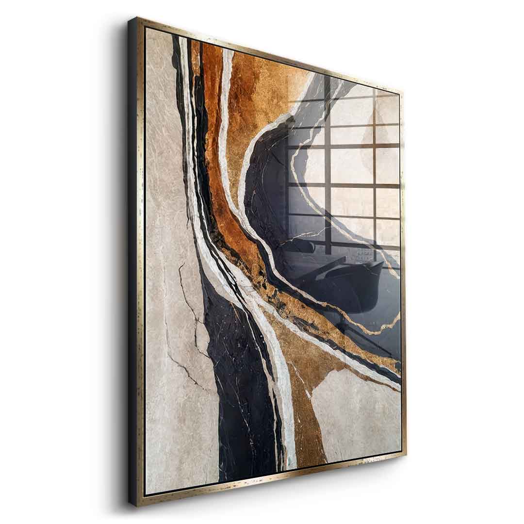 Textured Earth in Black and Gold - Acrylglas